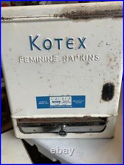Vintage Kotex Vending Machine Sanitary Pad Dispenser. Coin Op 5 Cents