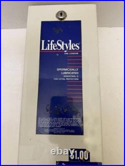 Vintage Life Styles Metal Condom Machine Coin Operated Bar Gas Station