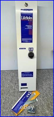 Vintage Life Styles Metal Condom Vending Machine Coin Operated WithKey and Manual