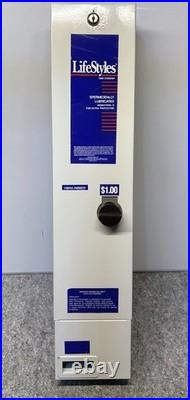 Vintage Life Styles Metal Condom Vending Machine Coin Operated WithKey and Manual