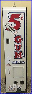 Vintage Lifesavers Wrigleys Gum Vending Machine Dispenser Coin Operated With Key