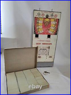 Vintage Lucky Horoscope Coin Op Machine with Numbers & Keys A Birthday Reading