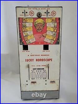 Vintage Lucky Horoscope Coin Op Machine with Numbers & Keys A Birthday Reading