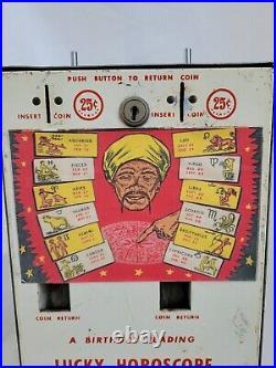 Vintage Lucky Horoscope Coin Op Machine with Numbers & Keys A Birthday Reading