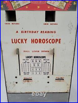 Vintage Lucky Horoscope Coin Op Machine with Numbers & Keys A Birthday Reading