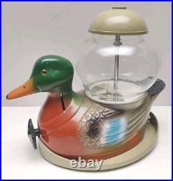 Vintage Mallard Duck Carousel Industries Gumball Machine Glass Globe LB/Orange