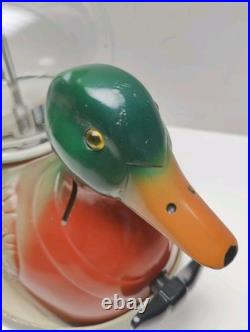 Vintage Mallard Duck Carousel Industries Gumball Machine Glass Globe LB/Orange