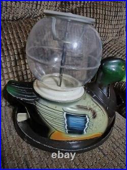 Vintage Mallard Duck Gumball Machine Carousel Industries Coin Candy Machine