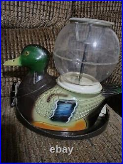 Vintage Mallard Duck Gumball Machine Carousel Industries Coin Candy Machine