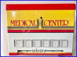 Vintage Medical Center Coin Operated Metal Vending Machine Countertop Dispenser