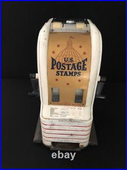 Vintage Metal US Mail Postage Stamps Vending Machine Dispenser, Heavy, No key