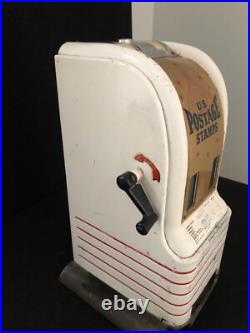 Vintage Metal US Mail Postage Stamps Vending Machine Dispenser, Heavy, No key