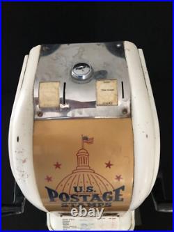 Vintage Metal US Mail Postage Stamps Vending Machine Dispenser, Heavy, No key
