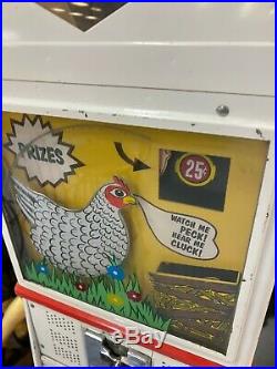 Vintage Metal Vending Machine Chicken with eggs prize