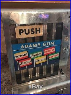 Vintage Mills Adams Gum Machine Coin Operated Penny Operated Chiclets Rare