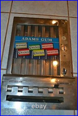Vintage Mills Adams Gum Vending Machine 1 Cent Coin Operated For Restoration