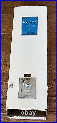 Vintage Modess Sanitary Napkin Tampon Gas Station Vending Machine Coin Op Sign