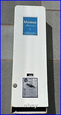 Vintage Modess Sanitary Napkin Tampon Gas Station Vending Machine Coin Op Sign