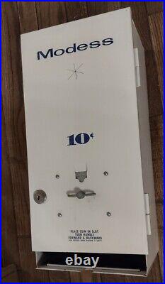 Vintage Modess Vending Machine Sanitary Pad Dispenser Coin Op 10 cent 70's WithKey