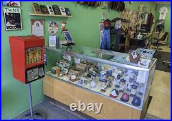 Vintage NFL Football Helmet Vending Machine with 32 Helmets in Capsules Bills