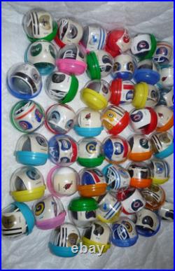 Vintage NFL Mini Gumball Vending Machine Football Plastic Helmets Lot of 47