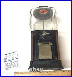 Vintage NICE Early 1 Cent Gum Glass Gumball Candy Vending Machine Sebring OHIO