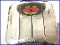 Vintage NICE Early 1 Cent Gum Glass Gumball Candy Vending Machine Sebring OHIO