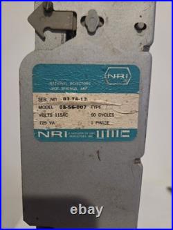 Vintage National Rejectors NRI 08-56-007 Coin Mechanism 115VAC Vending