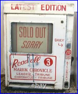 Vintage NewsVend Model 100 Newspaper Vending Machine Marion Chronicle Ohio