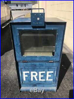 Vintage Newspaper Vending Machine Stand Box Metal