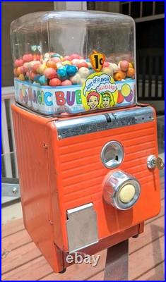 Vintage Northwestern 1 Cent Gum Ball Candy Vending Machine WORKS Magic Bubble