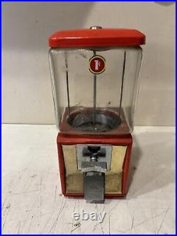 Vintage Northwestern Gumball Machine 1 Cent Morris Illinois Red NO KEY