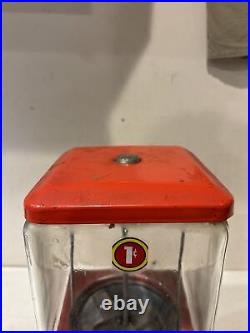 Vintage Northwestern Gumball Machine 1 Cent Morris Illinois Red NO KEY