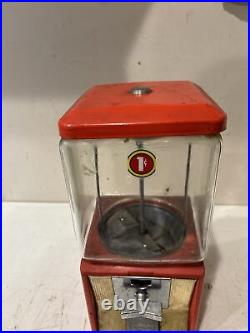 Vintage Northwestern Gumball Machine 1 Cent Morris Illinois Red NO KEY