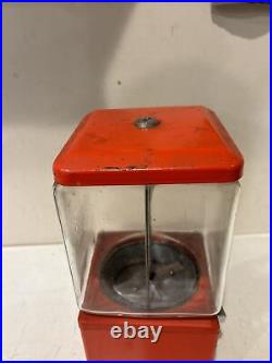 Vintage Northwestern Gumball Machine 1 Cent Morris Illinois Red NO KEY