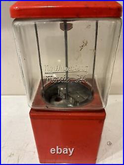 Vintage Northwestern Gumball Machine 1 Cent Morris Illinois Red NO KEY