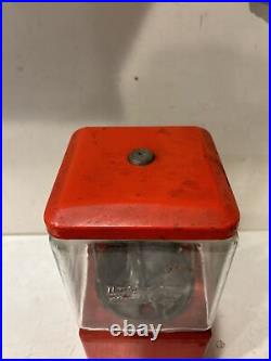 Vintage Northwestern Gumball Machine 1 Cent Morris Illinois Red NO KEY