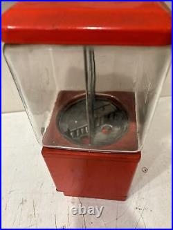 Vintage Northwestern Gumball Machine 1 Cent Morris Illinois Red NO KEY