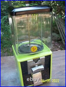Vintage Northwestern Gumball Machine Glass/Metal Model 60 Accepts 5CENTS