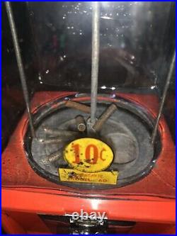 Vintage Northwestern Gumball Machine Glass/Metal Model 60 Accepts Dimes