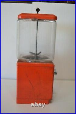 Vintage Northwestern Gumball Machine Vending Metal & Glass WITH KEY Illinois