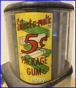 Vintage Northwestern Select-O-Matic Top Turn Chewing Gum Pack Vending Machine 5¢