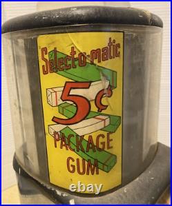 Vintage Northwestern Select-O-Matic Top Turn Chewing Gum Pack Vending Machine 5¢