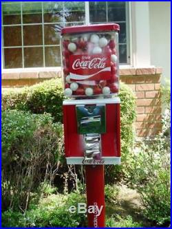 Vintage Northwestern coin op COCA COLA gumball candy machine embossed glass