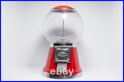Vintage OK Manufacturing Road Runner Spiral Gumball Machine Red/Chrome