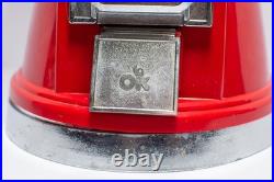 Vintage OK Manufacturing Road Runner Spiral Gumball Machine Red/Chrome