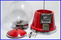 Vintage OK Manufacturing Road Runner Spiral Gumball Machine Red/Chrome