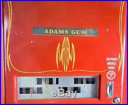Vintage O D Jennings & Co Adams Gum 5 Cent Coin Vending Machine Freestanding