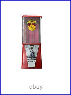 Vintage Oak Acorn 1c / 5c Vending Machine with Key