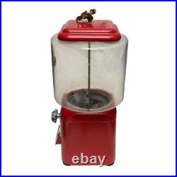 Vintage Oak Acorn 5 cents Round Glass Globe Gumball Candy Nut vending machine